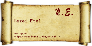 Mezei Etel névjegykártya